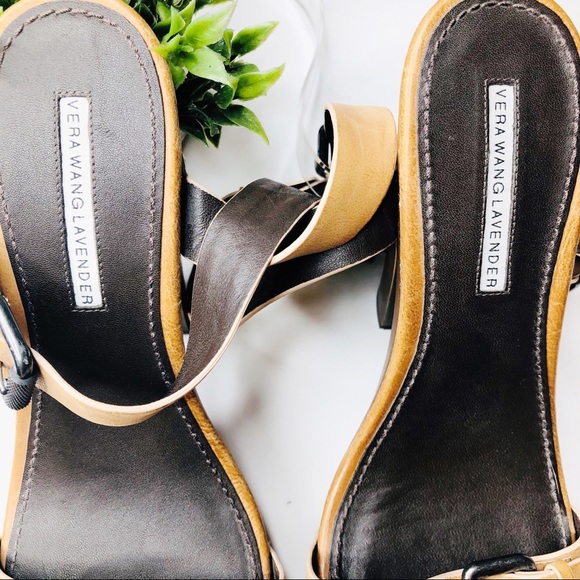 VERA WANG LAVENDER wooden platform leather heels - Picture 8 of 10